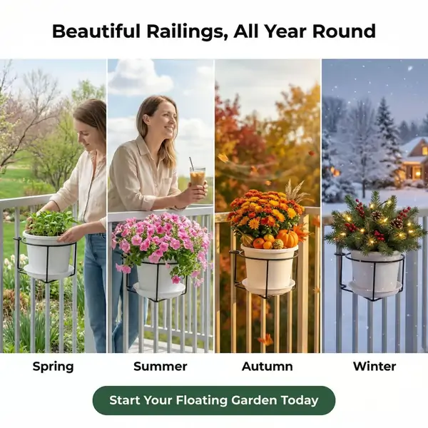 Hanging Flower Pots for Home Kitchens are Commonly Used On Balconies with Iron Hollow Hanging Leaves to Decorate The Stable Garden Green Well Hanging Flower Baskets (Champagne) - Image 10
