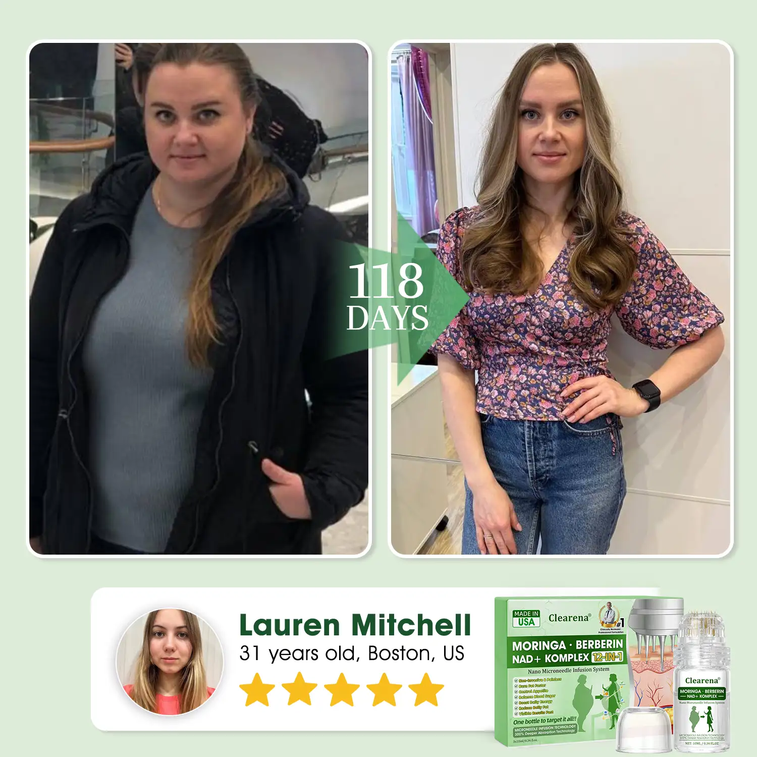 Official Store | โ๏ธ ๐๐ฅ๐๐๐ซ๐๐ง๐ยฎ Nano Microneedle Infusion System๐ฌ โ Moringa ยท Berberine + NAD+ 12-in-1 Metabolic Complex (300% Deeper Absorption, Once Daily, Visible Changes in 7 Days) - Image 6