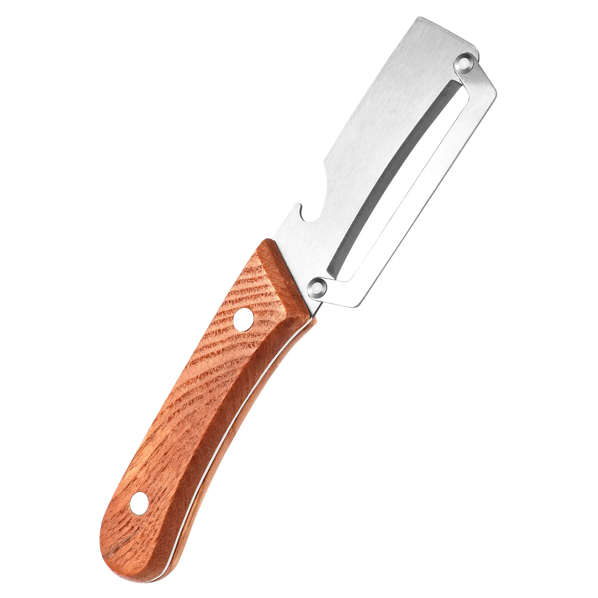 【Master Chef Grade】✨ TitanBlade Pro · 2.5mm Zero-Flex Steel Engineering · Heavy Duty Peeler & Bottle Opener for Tough Produce (Pumpkin, Pineapple, Sugar Cane) — Ergonomic Wood Handle, No-Slip Grip, Clean Cuts in Seconds!
