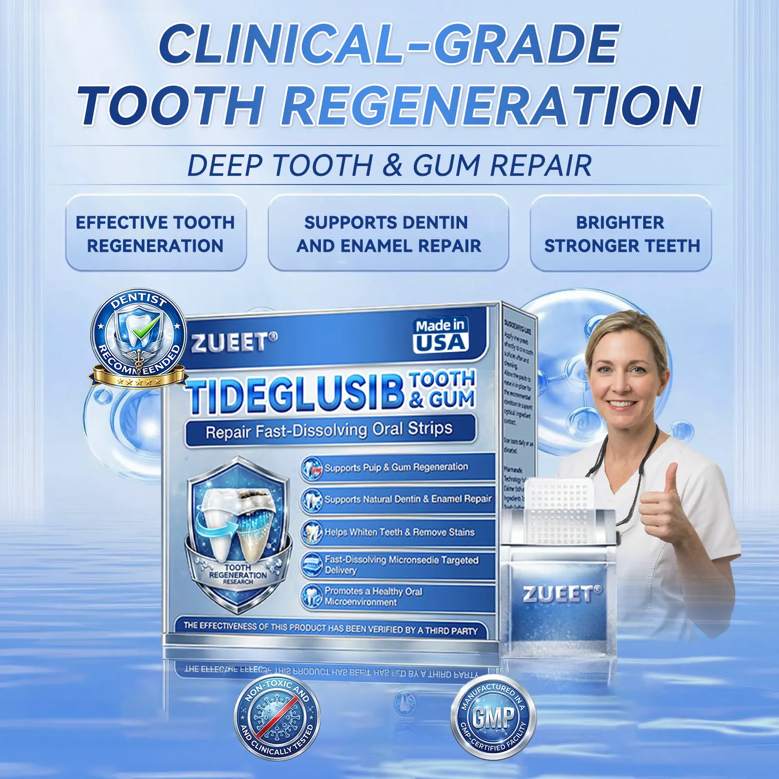 ใ๐๐๐๐ข๐๐ข๐๐ฅ ๐๐ ๐๐ญ๐จ๐ซ๐ ใZUEETยฎ ๐ฆท Tideglusib FastโDissolving Tooth & Gum Repair Oral Strips โจ (Supports tooth repair and helps relieve gum discomfort and other common oral concerns)